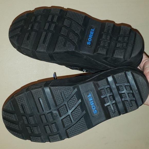 Sorel Kids Flurry Black blue Waterproof Winter boots size 5 6.5 - Picture 9 of 9